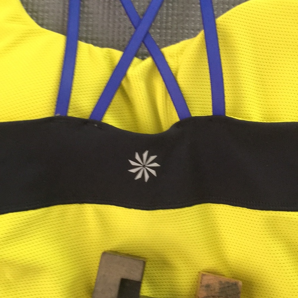 ATHLETA Workout Tank in Black/Chartreuse/Blue - Picture 3 of 8